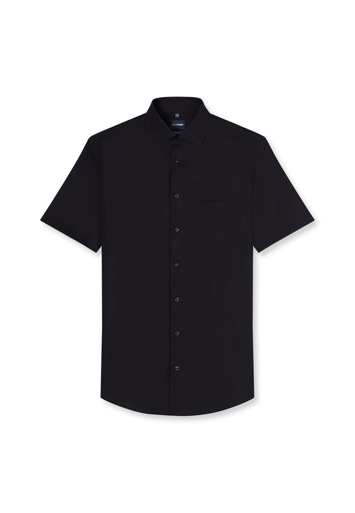 OLYMP Herren Businesshemd Langarm Luxor,Einfarbig,modern fit,New Kent 37 Schwarz 68, 37 Schwarz 68