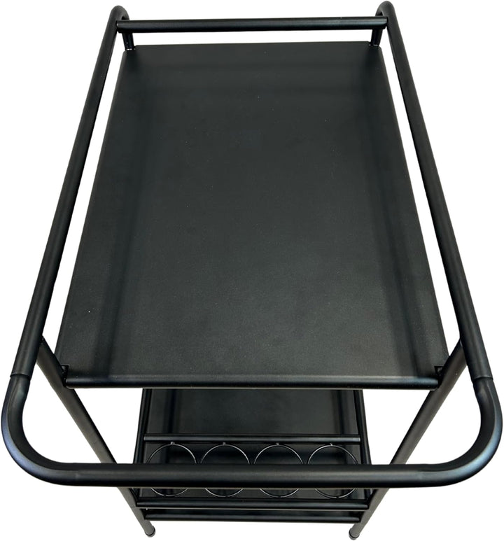 abc HOME | Outdoor Servierwagen | Zwei Ablageflächen | Flaschenhalterungen | 81 cm H