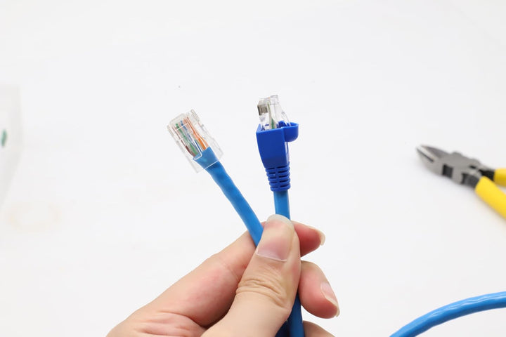 RJ45 Crimpzange Netzwerkstecker Set, Netzwerk Werkzeug Set, Mit 20 X RJ45 Stecker Cat7/Cat6aPass Thr