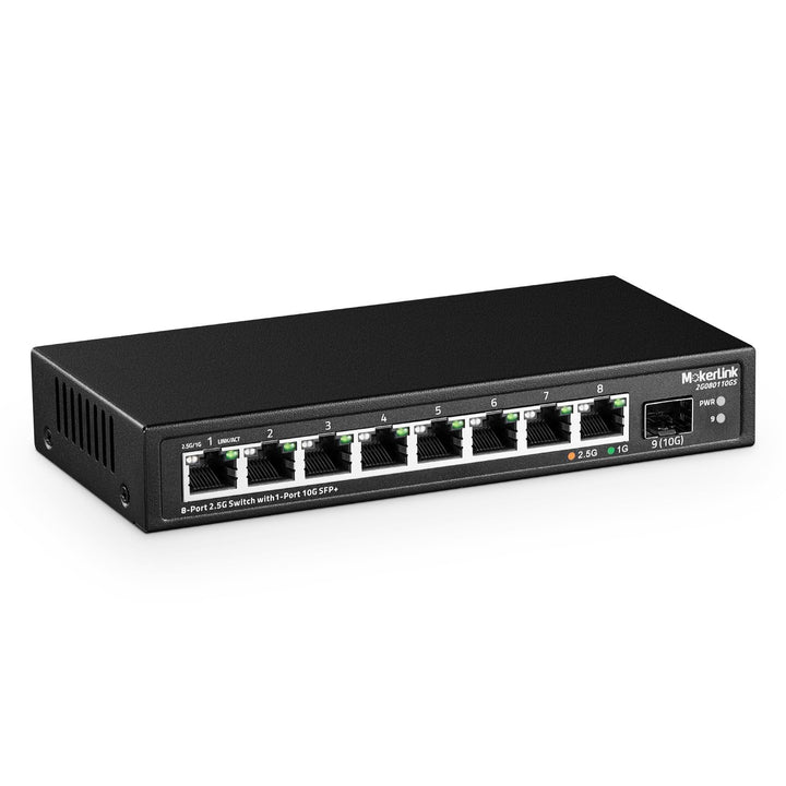 MokerLink 8 Port 2.5Gigabit Ethernet Switch mit 10G SFP Slot, 8 x 2.5G Base-T Ports kompatibel mit 1