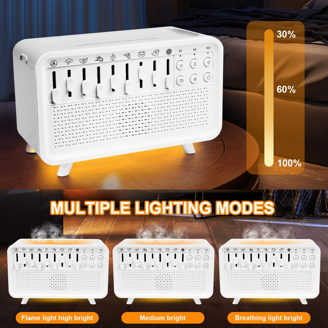 White Noise Night Light Humidifier, Luftbefeuchter mit Geräuschen, Portable Night Light Noise Machin