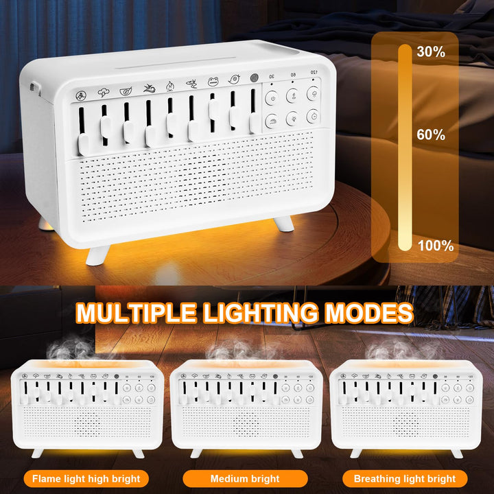 White Noise Night Light Humidifier, Luftbefeuchter mit Geräuschen, Portable Night Light Noise Machin