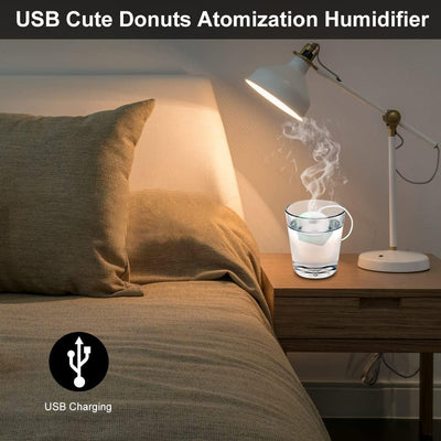 Eboxer Tragbarer Mini-Donut-förmiger USB-Zerstäubungsspray-Luftbefeuchter USB Luftbefeuchter für Hom