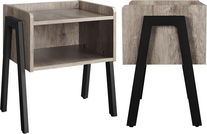 Yaheetech 2er-Set Nachttische Nachtschrank Nachtkommode Beistelltisch-Set Sofatische stapelbar Couch