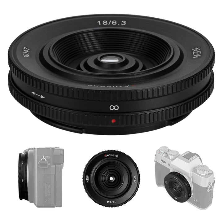 7artisans 18mm F6.3 II M43 Mount Geeignet,Ultradünnes APS-C Prime Objektiv,58g,0.3M Fokus Entfernung