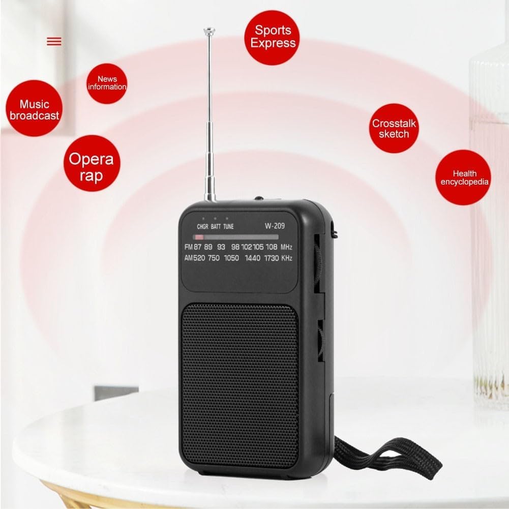 Tragbares Radio, klein, tragbares Digitalradio, kleines Taschenradio, kleine Radios, tragbares Radio