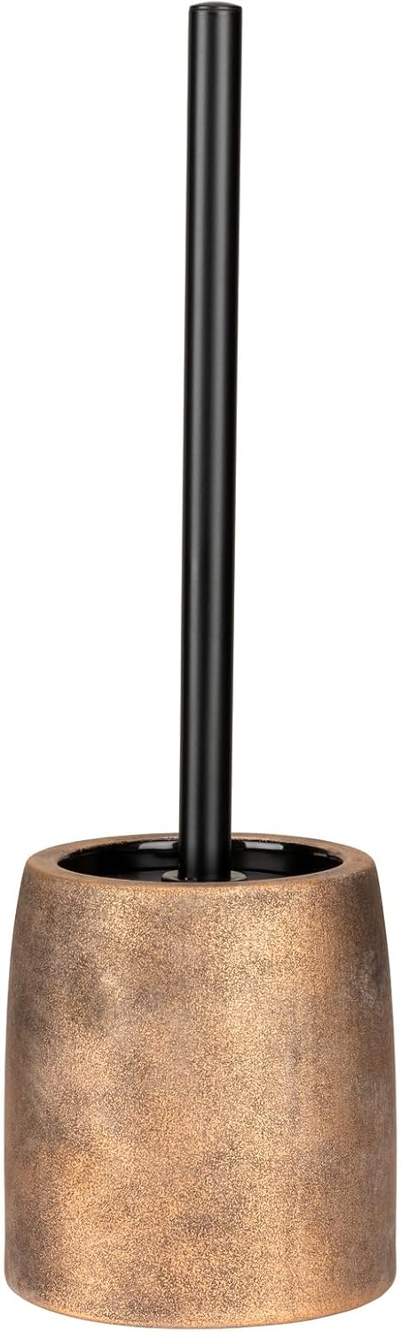WC-Garnitur Mod. Tremea freistehende Keramik WC-Bürste edles Design Bronze Edelstahl Badezimmer Acce