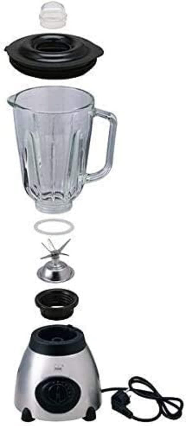 JUNG VitaSpeed Standmixer Mixer 500W, Eiscrusher mit Edelstahl Klingen, Blender 1,5 L Glasbehälter,