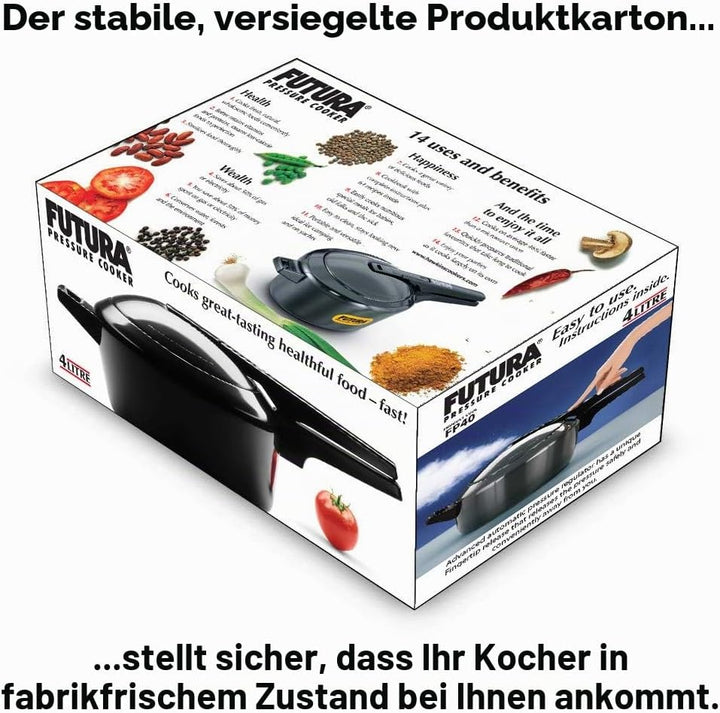 Hawkins Schnellkochtopf F45, 4 Liter, Schwarz 4 Litre, 4 Litre