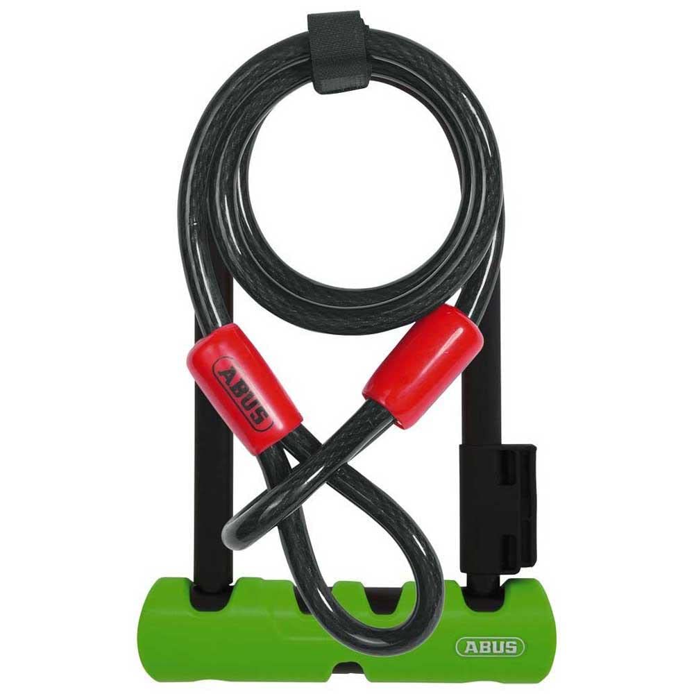 ABUS Bügelschloss Ultra 410 + SH34-Halterung + Sicherungskabel Cobra 10/120 - Fahrradschloss mit Run