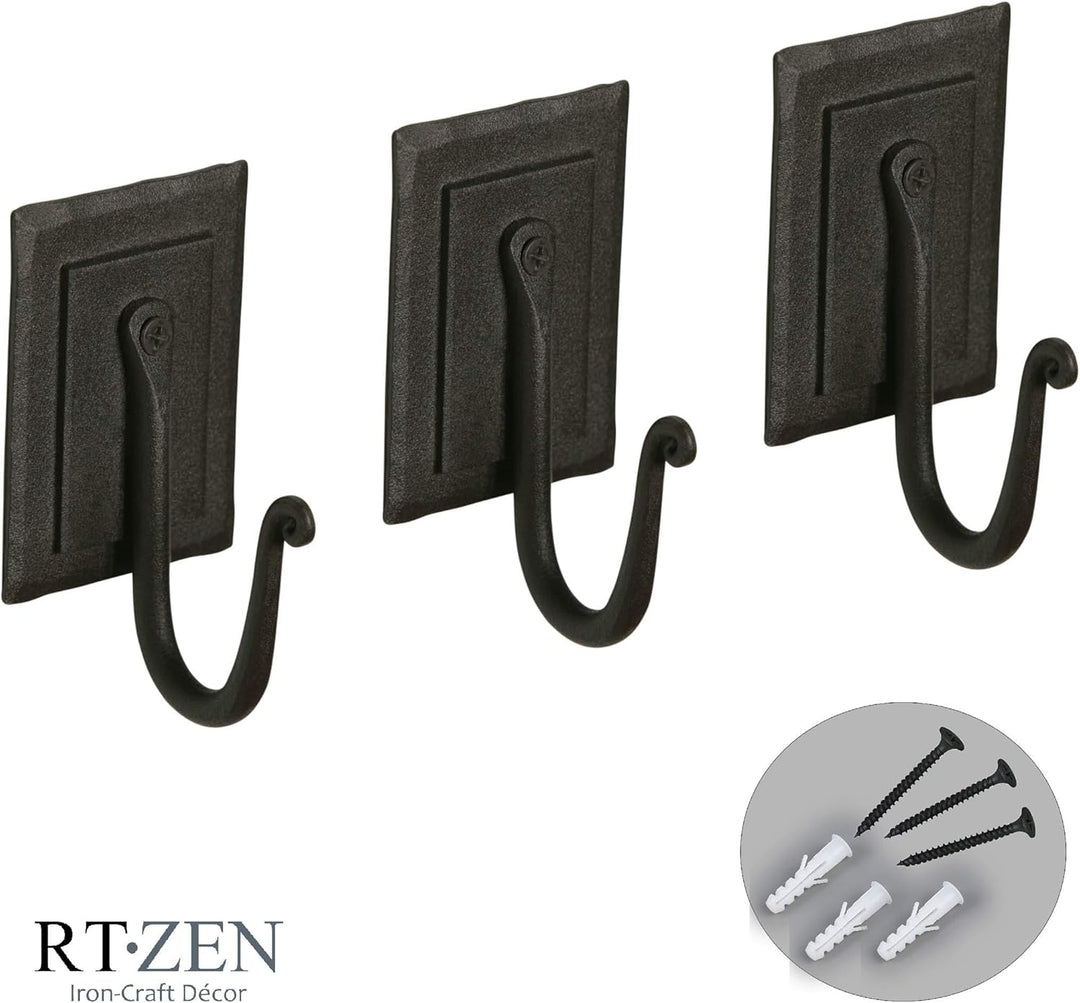 RTZEN Garderobenhaken, 3 handgefertigte, doppelt plattierte Kleiderbügel für Mantel, Hut, Kleidung,
