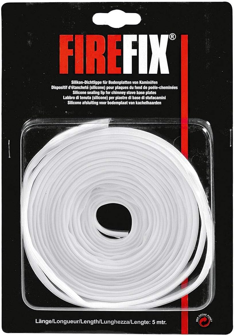 FIREFIX 1950/D Silikon-Dichtlippe, elastisch, selbstklebend, transparent-Schmutzschutz für Glasboden