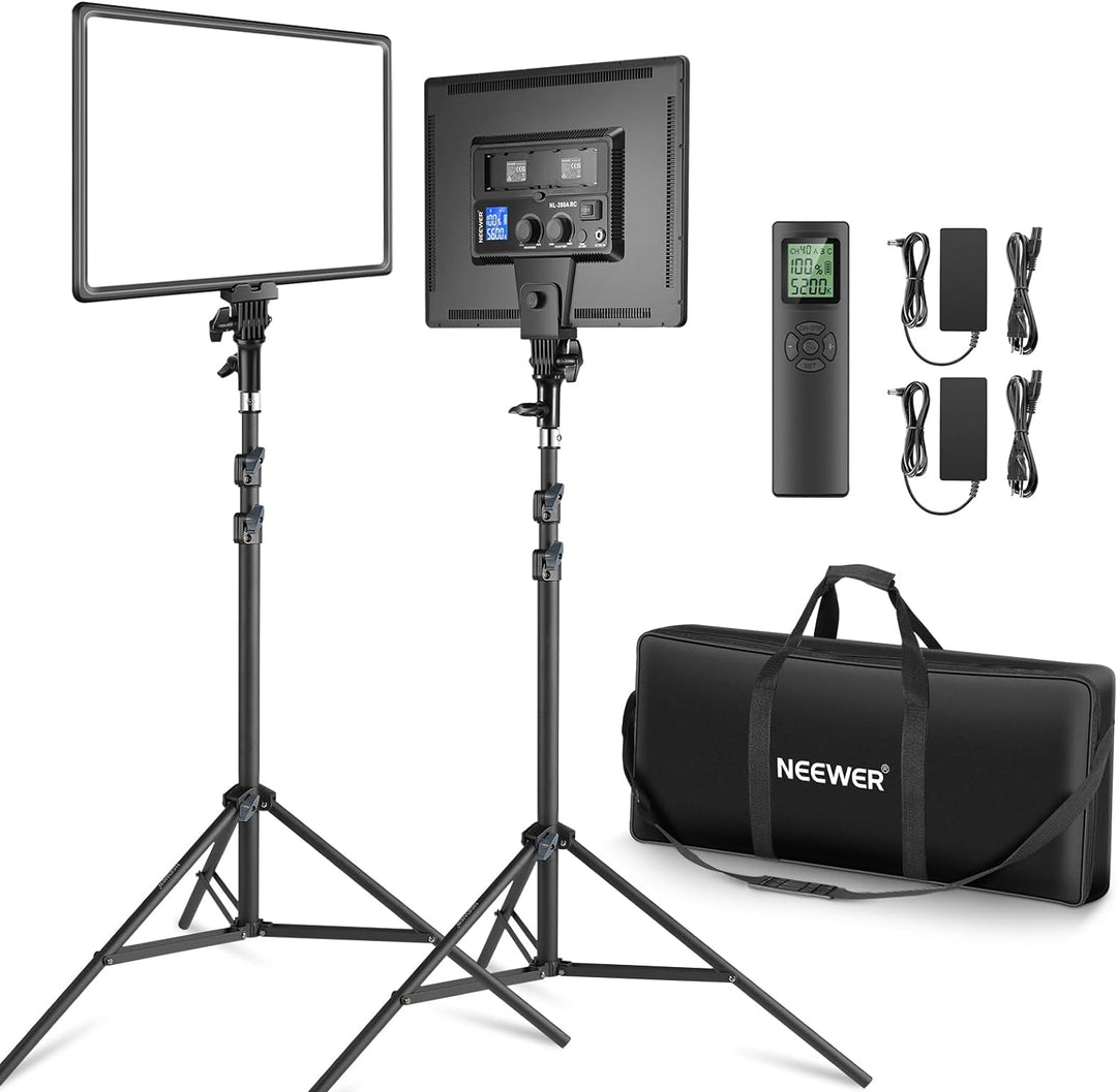 NEEWER 18" LED Videolicht Panel Set, Streaming licht mit 2 STK 45W Dimmbar Zweifarbig, mit Fernbedie