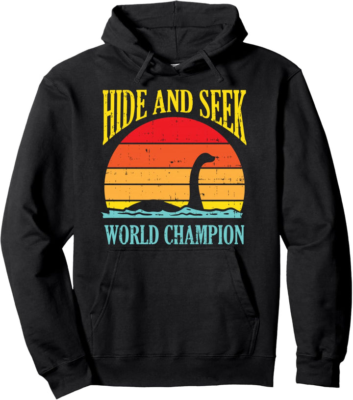 Hide And Seek World Champion Loch Ness Retro Nessie Gift Pullover Hoodie
