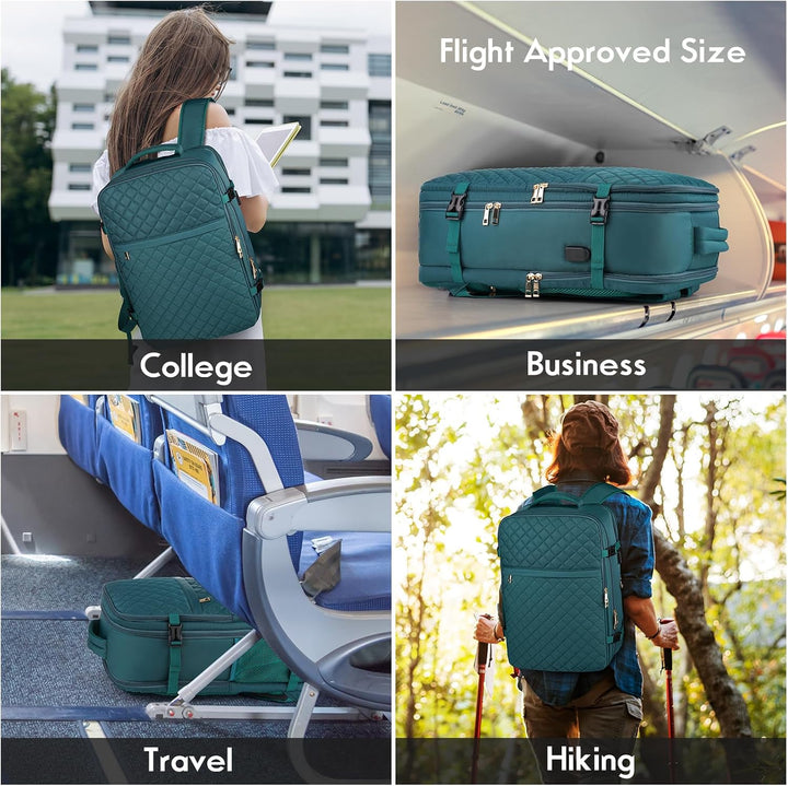 MOMUVO Ryanair Handgepäck 46x31x20, Reiserucksack Handgepäck Flugzeug mit 17.3 Zoll Laptopfach und U