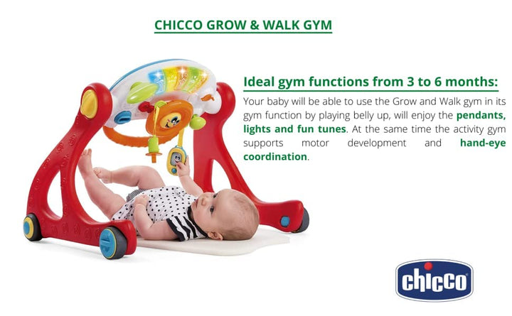 Chicco Grow and Walk 4in1 Baby Aktivitäts Spielzeug und Lauflernhilfe, Lernspielzeug mit manuellen A