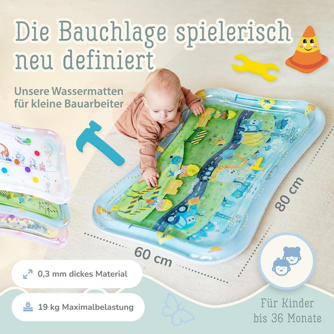 TummyTime Wassermatte XXL by Freudeskind, Baby Wasserspielmatte, 100% Phtalate- & BPA-frei ab 0, 3,