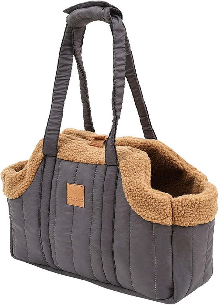 Kleine Hundetragetasche aus Winterfleece, warme Hundetragetasche mit sicherem Geschirr-Clip Grossen