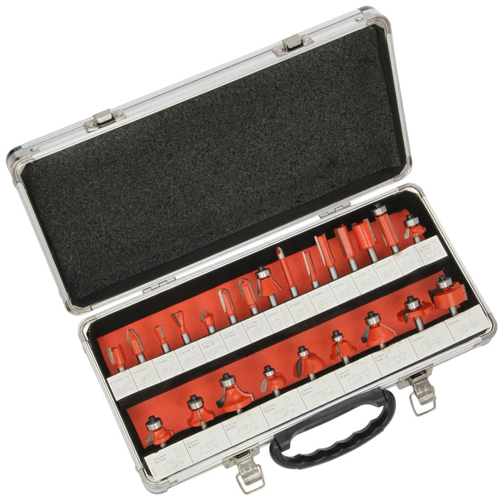 Silverline 656577 1/4-Zoll-Hartmetall-Fräser, 24-tlg. Satz 1/4 Zoll