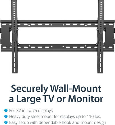 StarTech.com Supporto da parete per TV a schermo piatto da 32 "a 75" - Inclinabile - Acciaio - Staff