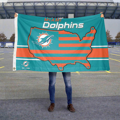 WinCraft Miami Dolphins Nation USA American Country 3x5 Flag