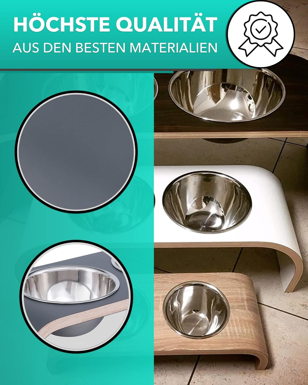 Hundenapf Futterstation - 2er Futternapf Hund erhöht - Doppel Fressnapf Hunde - Hund - Wassernapf Hu