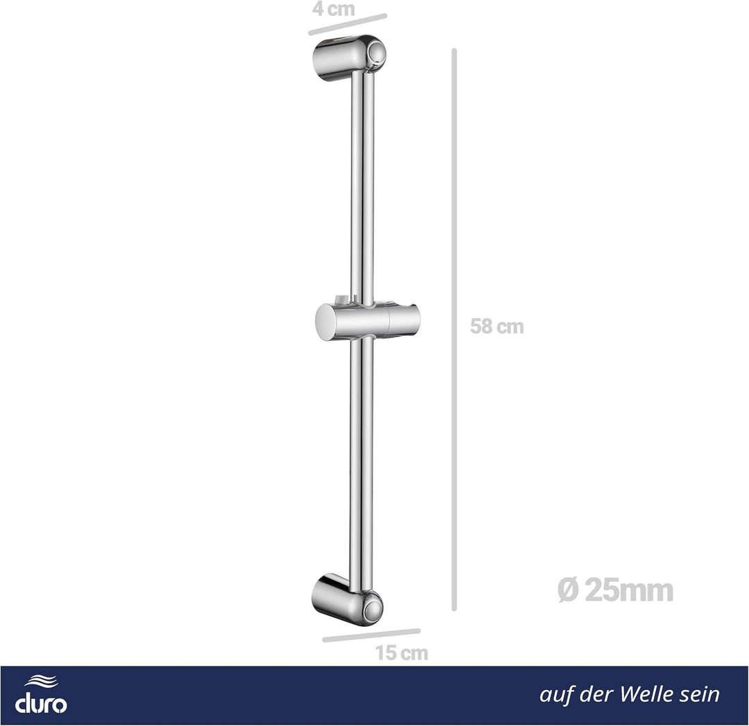 DURO Duschstange Tirana 58 cm, Ersatzduschstange für die Dusche, Badezimmerstange, Hochwertige Stang