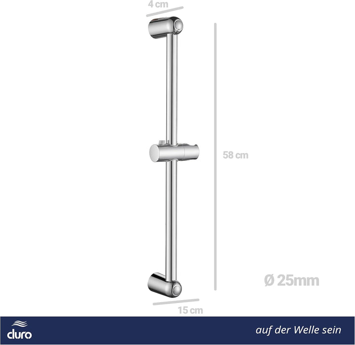 DURO Duschstange Tirana 58 cm, Ersatzduschstange für die Dusche, Badezimmerstange, Hochwertige Stang