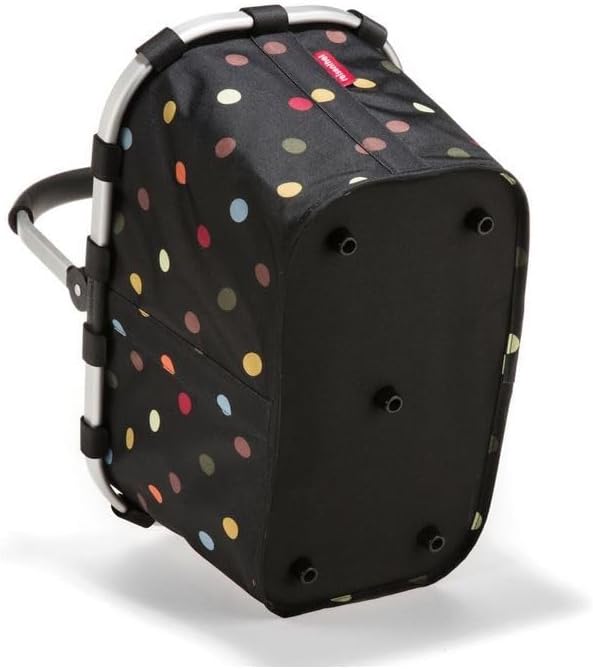 reisenthel carrybag Frame dots + Cover Black - Stabiler Einkaufskorb mit passendem Cover und praktis