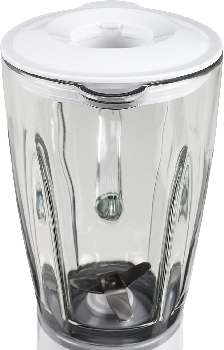 Tristar BL-4431 Mixer – Edelstahlklingen – 2 Geschwindigkeiten - 450 ml Glaskanne - Kompakt