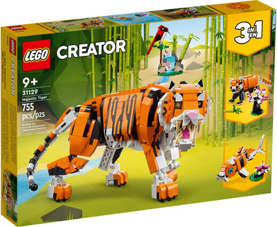 Lego Creator 3-in-1 Set: Majestätischer Tiger 31129 + Tropischer Papagei 30581(Polybag), für Kinder
