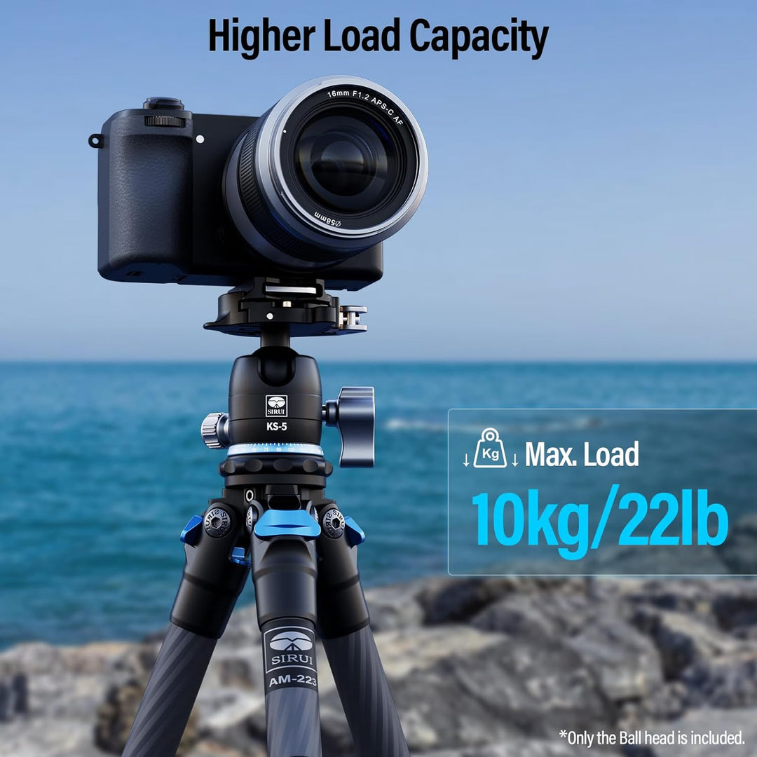 SIRUI KS-5 Kugelkopf Low Profile für Stativ, 29 mm 360° Panorama Aluminium Stativkopf für Kamera, Ca