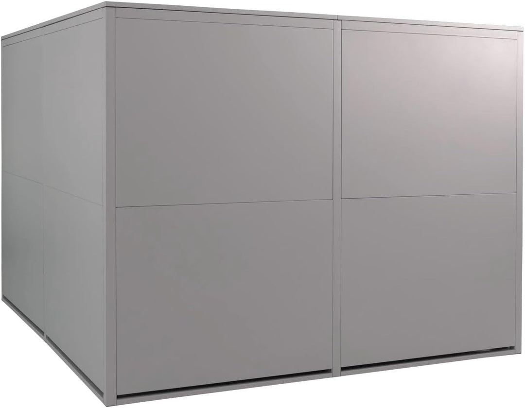 4er-Fahrradgarage HWC-L56cAM, Gerätehaus Fahrradbox mit Ablage, abschliessbar Metall 160x222x208cm -