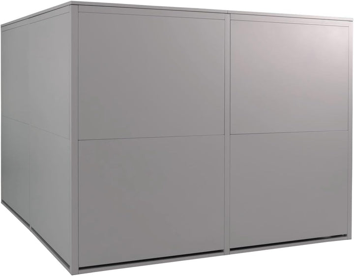 4er-Fahrradgarage HWC-L56cAM, Gerätehaus Fahrradbox mit Ablage, abschliessbar Metall 160x222x208cm -