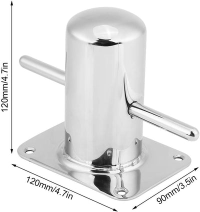 OUKENS Bootspoller, Boots Kreuzpoller, 120 mm x 90 mm, silberfarbener Edelstahl Bootspoller, Festmac