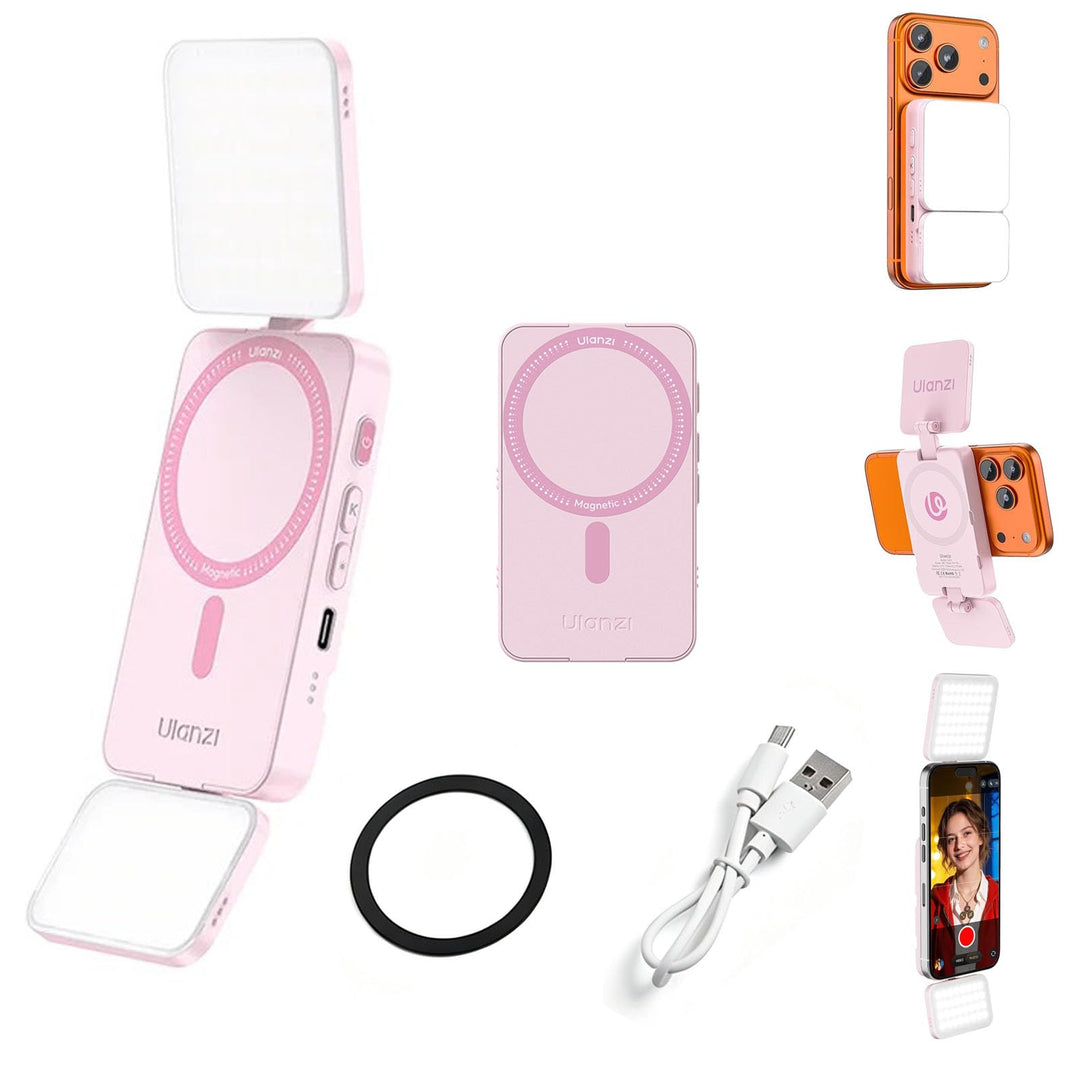 ULANZI GL01 [2026 Aktualisierte] Magnetische Selfie Licht für iPhone, Magnet LED Handy licht mit Zwe
