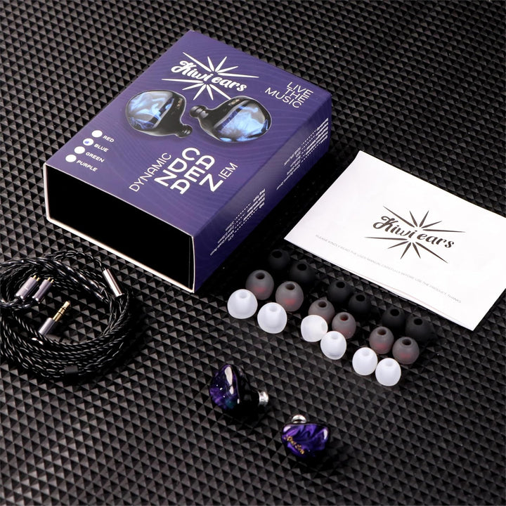 LINSOUL Kiwi Ears Cadenza 10mm Beryllium Dynamic Driver IEM 3D Printed with Detachable Interchangeab