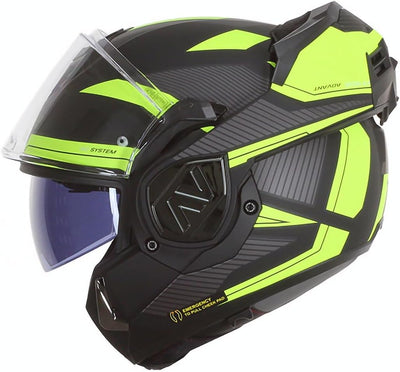 LS2, Klapphelme motorrad ADVANT REVO black H-V yellow, XXL