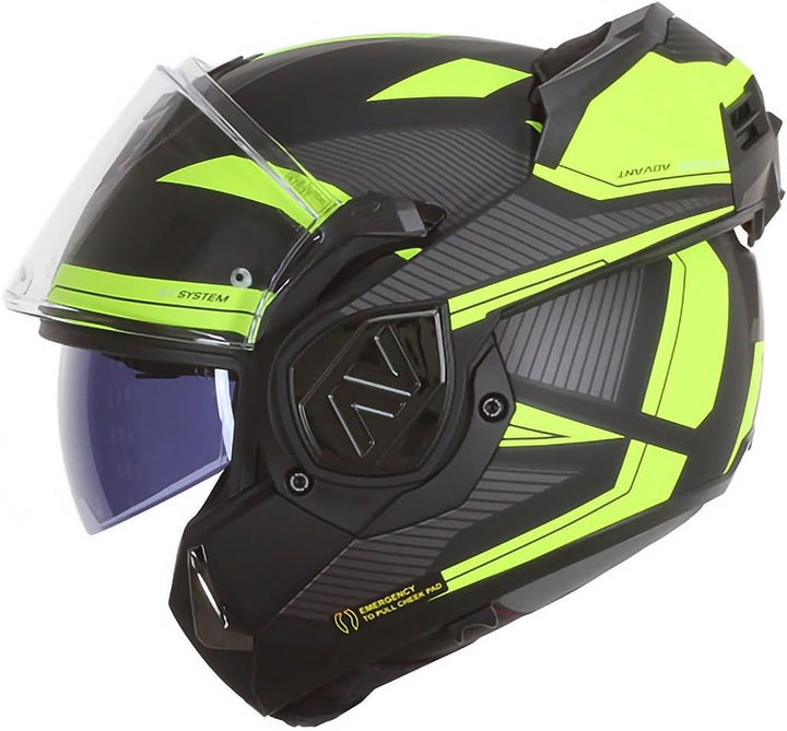 LS2, Klapphelme motorrad ADVANT REVO black H-V yellow, M, M