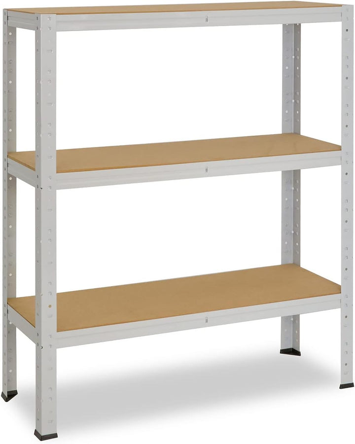 shelfplaza® 100x120x30cm Office Lagerregal Büro Schwerlastregal lichtgrau/Metall Regal Büro mit 3 Bö