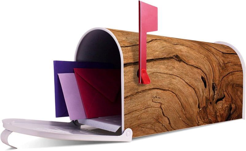 banjado® Amerikanischer Briefkasten - US Mailbox/Letterbox mit Motiv Trockenes Holz 51x22x17cm - Pos