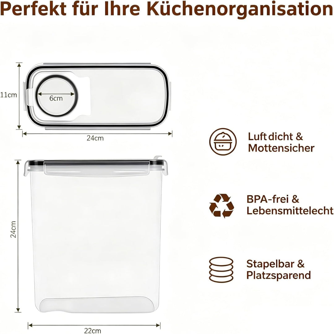 12er Müslibox mit Deckel 4L Vorratsdosen mit Deckel Etiketten luftdicht Aufbewahrungsboxl Küche Aufb