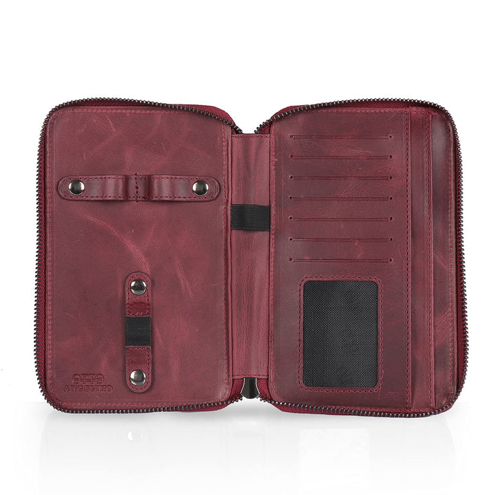 Otto Angelino - OTTANA Echtleder Handtasche - Unisex Damson, Damson