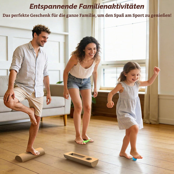 Kork Balance Board | Sprunggelenk-Stabilitätstrainer mit strukturierter Naturkorkoberfläche und Wide