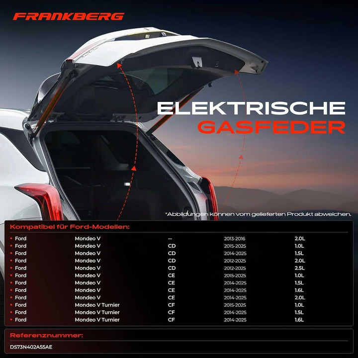 Frankberg 1x Gasfeder Powerlift Elektrisch Heckklappe Links für Mondeo V Schrägheck CE Stufenheck CD