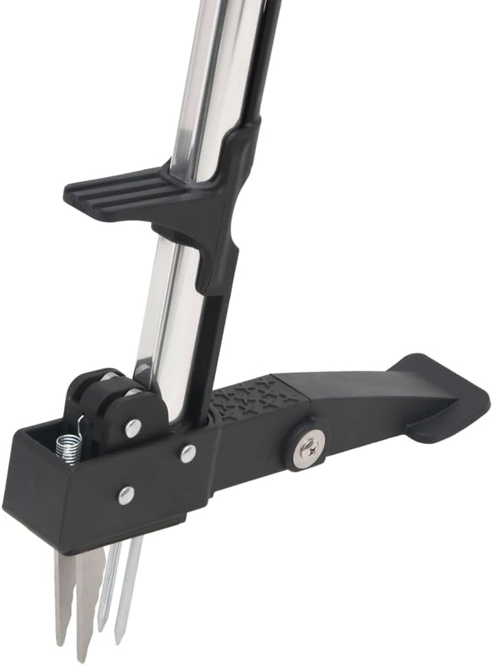 Unkrautstecher mit 4 Stahlkrallen, Unkrautentferner aus eloxiertem Aluminium, ergonomischer Gartenhe