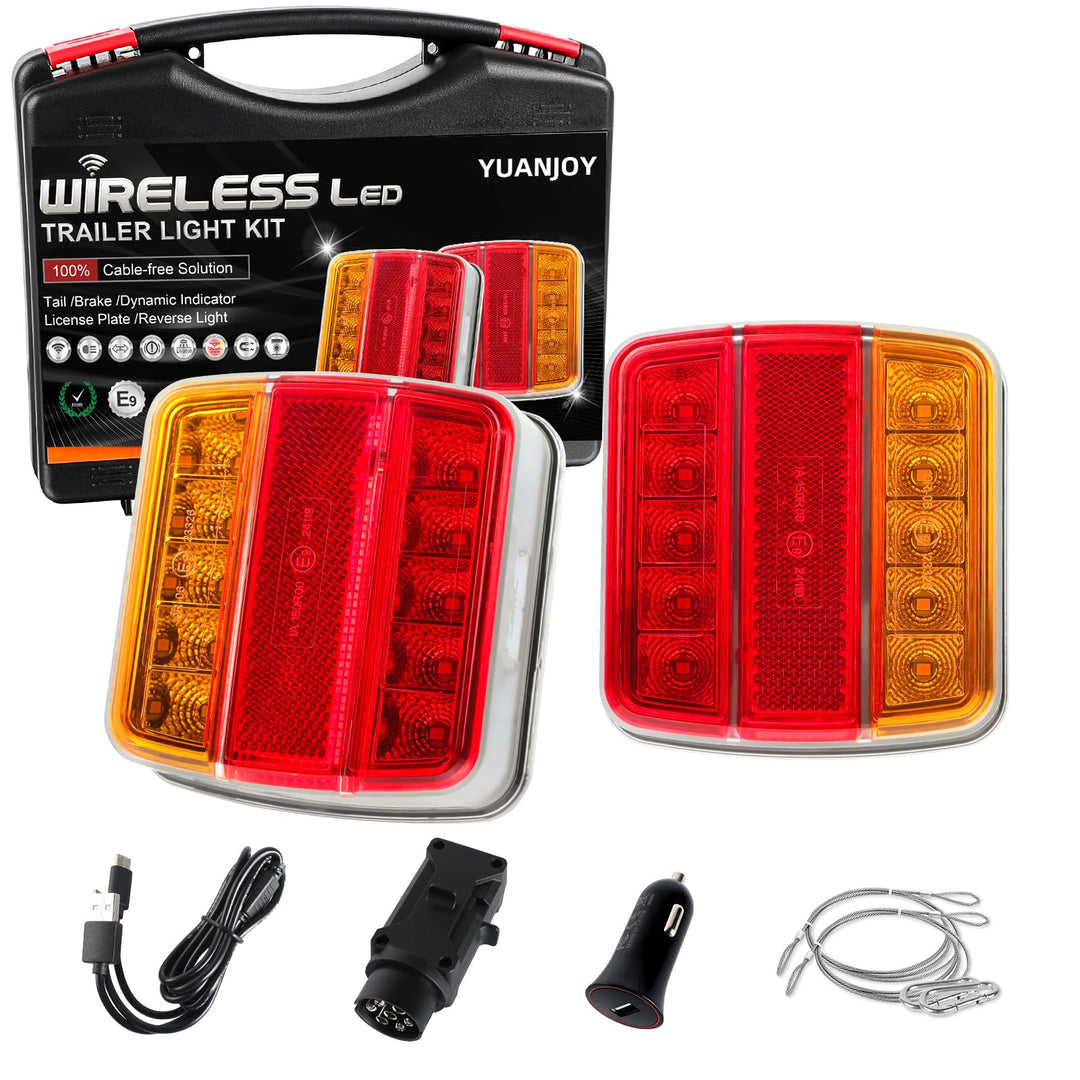 LED Anhänger Rückleuchter Set, 12/24V Magnetische drahtlose LED Wasserdichte Rückleuchten, Anhänger