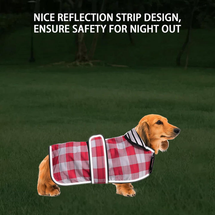 Geyecete Hunde Regenmantel,Einstellbar Wasserdicht Hundejacke für Dackel,Regenmantel mit reflektiere