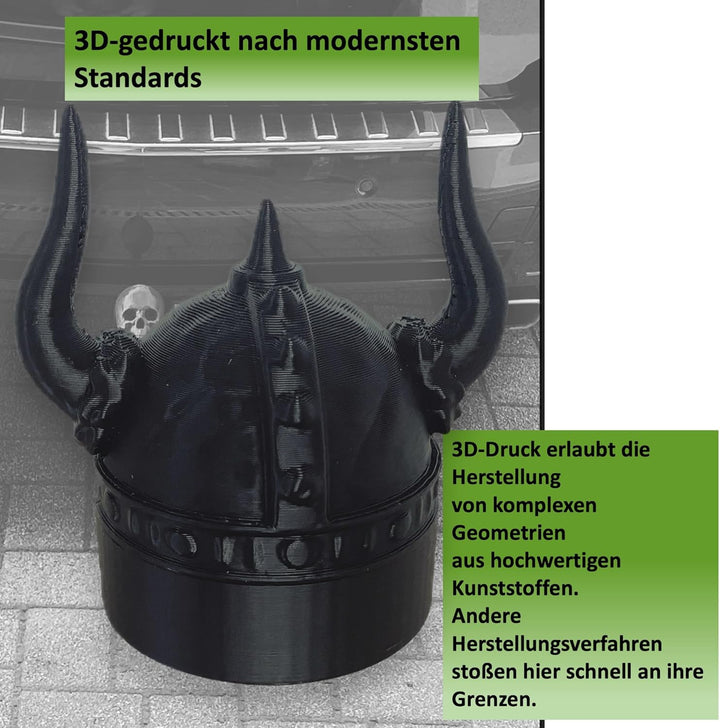 Generisch Anhängerkupplung Abdeckung Wikinger - Kappe Schutzkappe für 50mm Kugelkopf Motiv: Wikinger