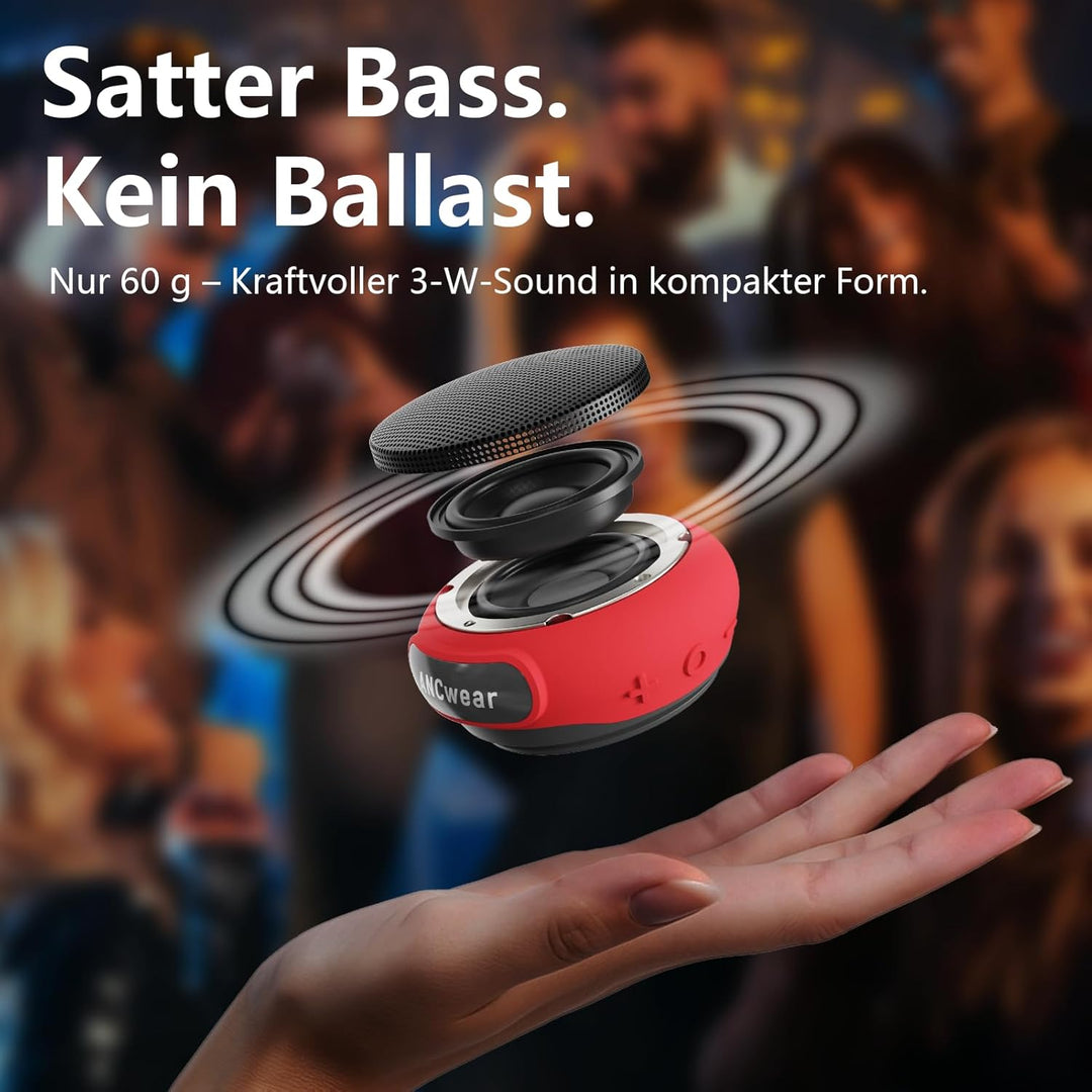 ANCwear Tragbarer Bluetooth 5.3 Lautsprecher Mini mit Mikrofon, Wearable Handgelenkslautsprecher, IP